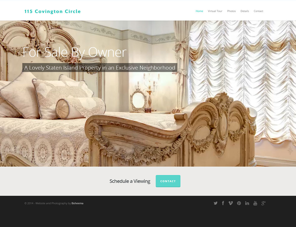 Screenshot of 115Covington.com's home page for Boheema.com’s web design portfolio